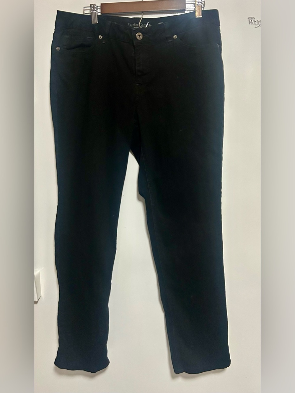 Faded Glory Black Straight Leg Jeans Size 14 Excellent Condition